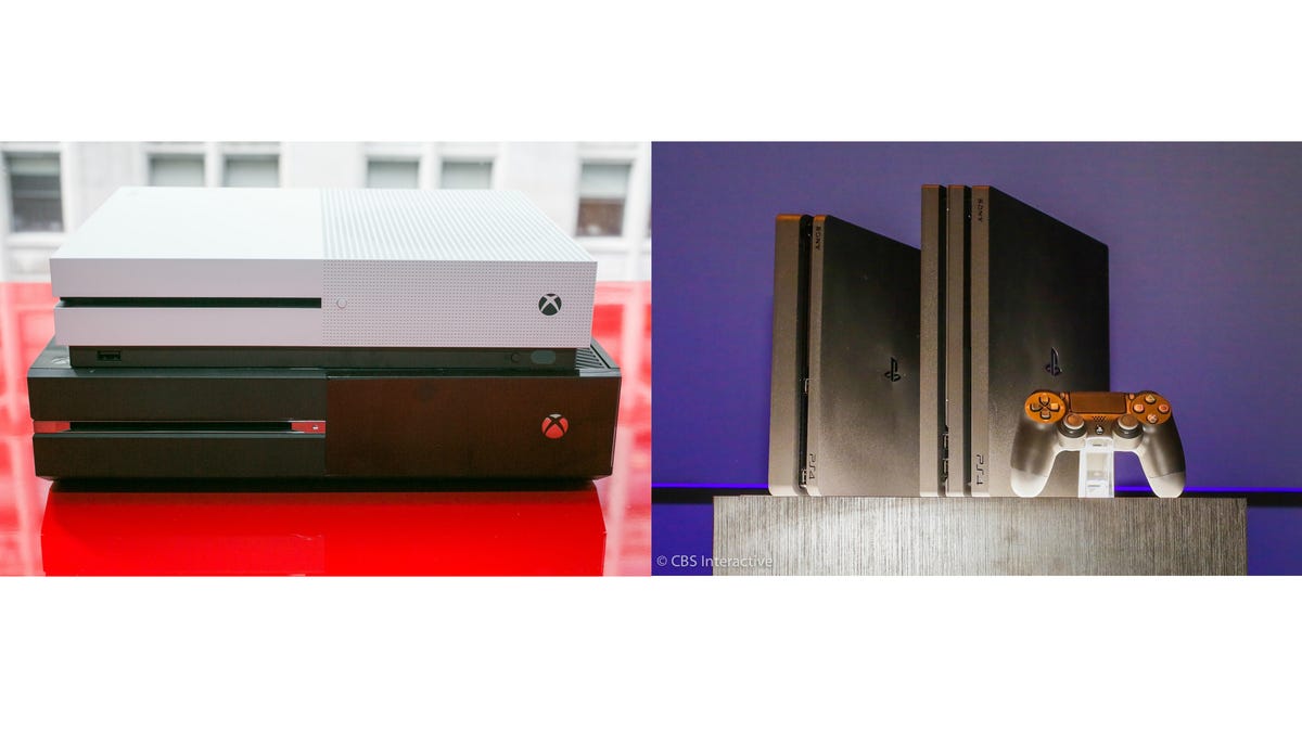 echtgenoot ritme generatie PS4 Slim vs. PS4 Pro vs. Xbox One vs. Xbox One S: Size, weight, specs, and  more - CNET