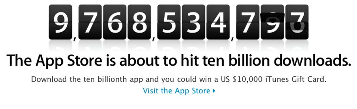 About 1,000 apps are downloaded every three seconds.