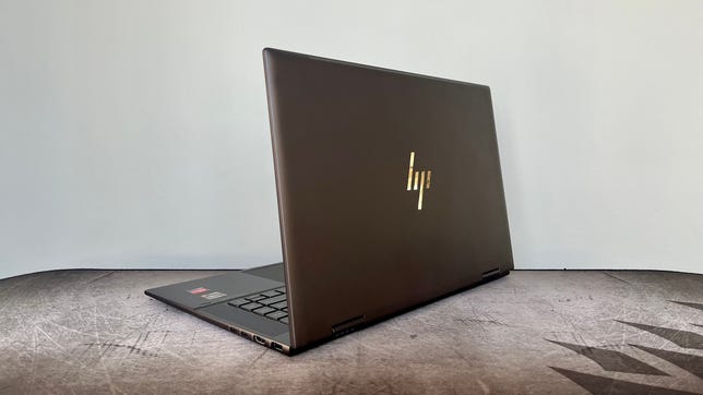 HP Envy x360 15 in laptop mode from the back