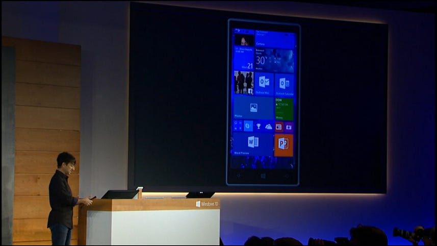 Microsoft shows off Windows 10 on a Lumia smartphone
