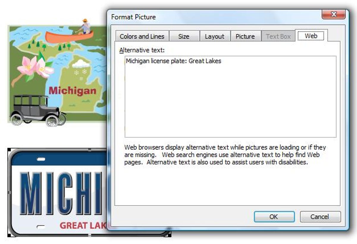 Microsoft Word 2003 Format Picture dialog