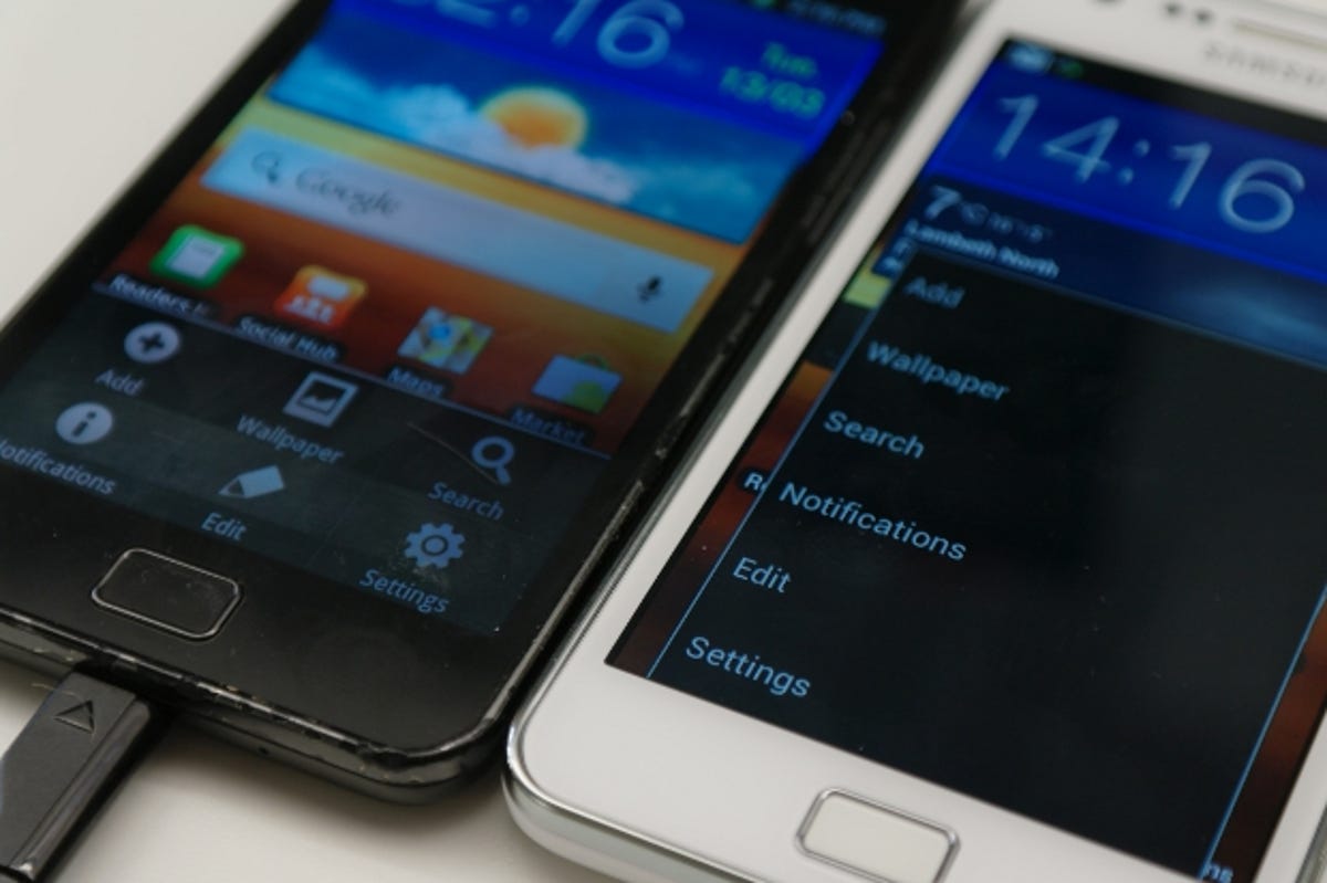 Samsung Galaxy S2 ICS vs Gingerbread settings key menus
