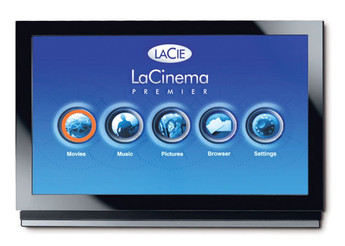 LaCie LaCinema on-screen display.