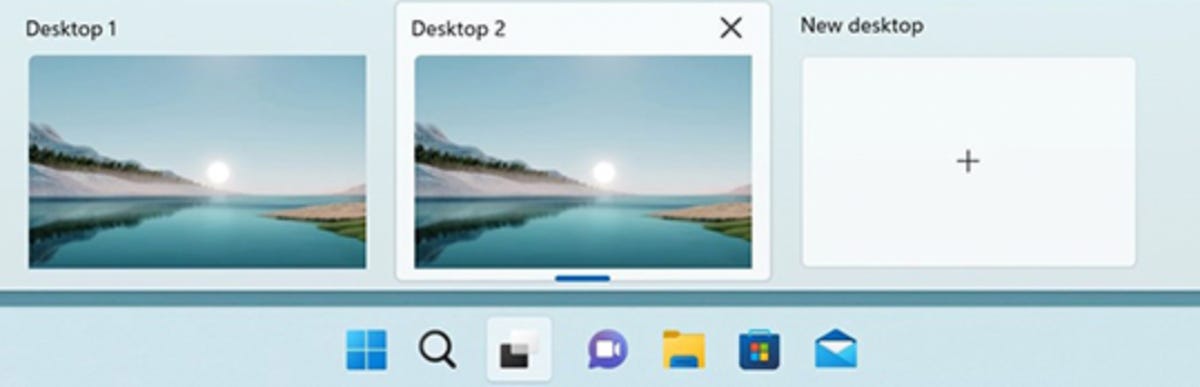 Multiple desktops open in Windows 11