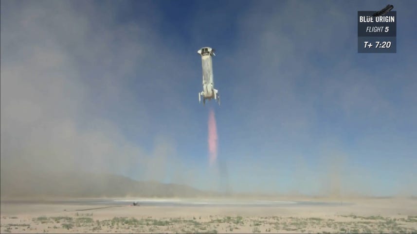 Watch the New Shepard rocket land back on Earth