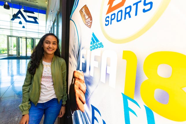 Riddhi Mehta, 16, is a participant in the Girls Who Code Summer Immersion Program at EA.