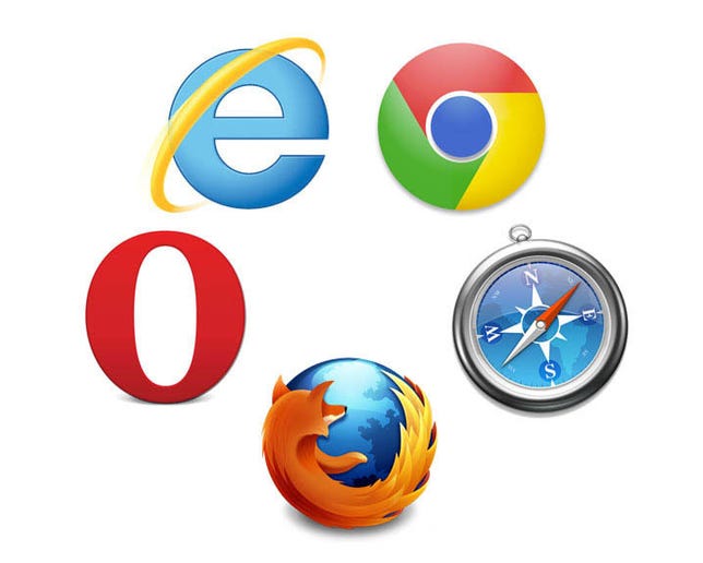 Five browser logos