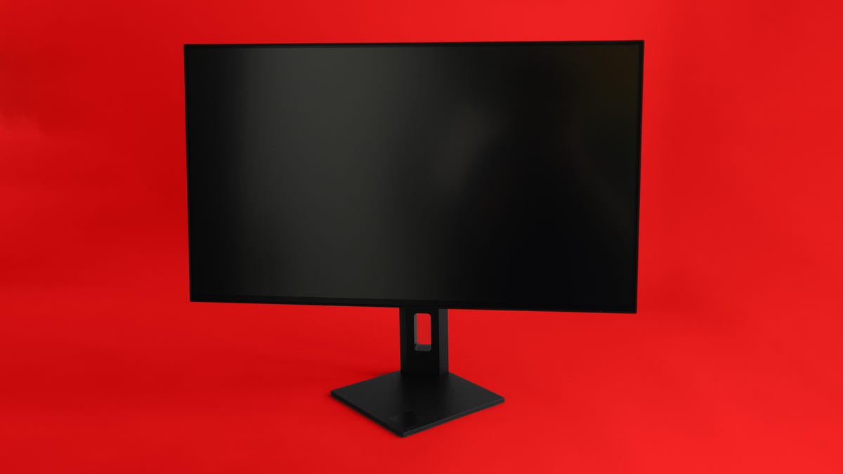 HP Omen M27u gaming monitor with a blank screen