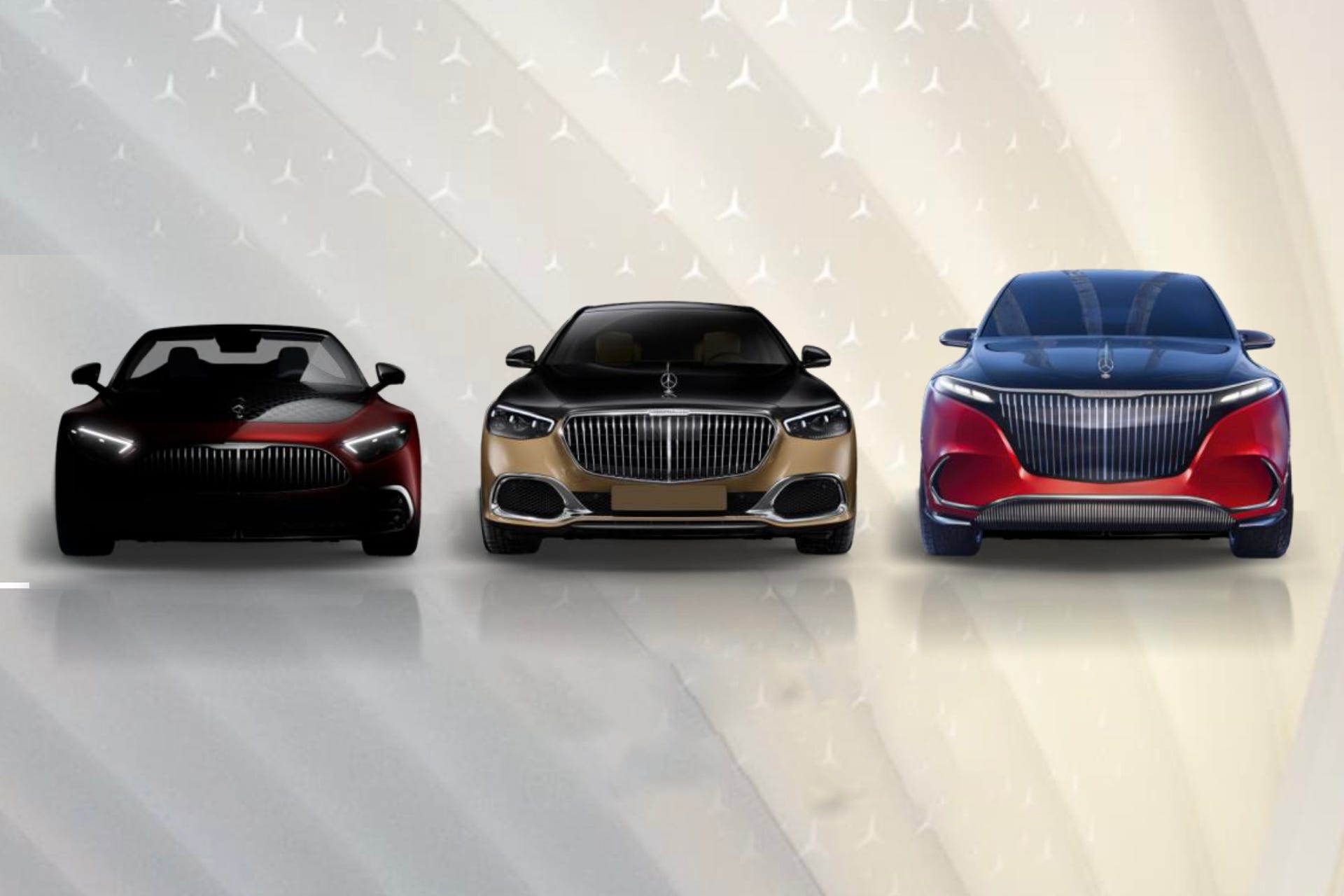 Three cars of the Mercedes-Maybach future lineup