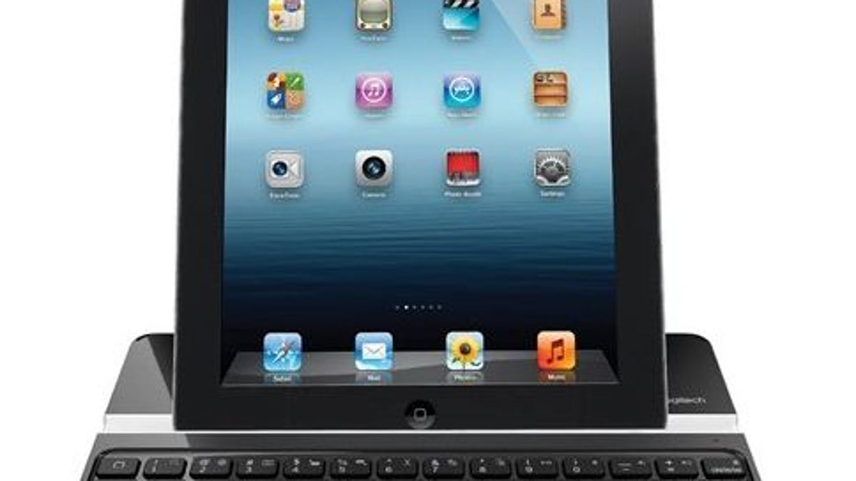The Logitech Ultrathin Keyboard Cover can hold your iPad in portrait or landscape orientation.