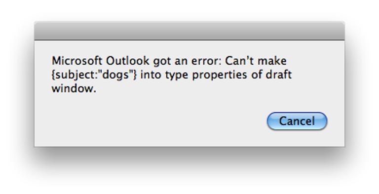 Outlook Email Error