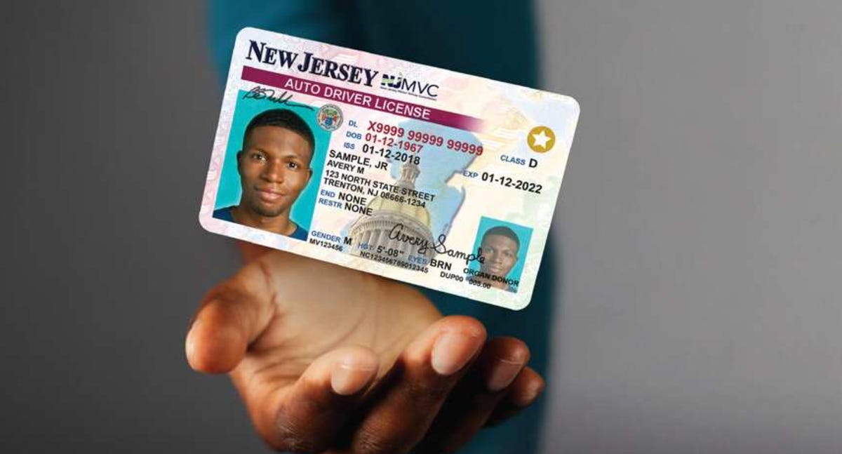 New Jersey license with Real ID star