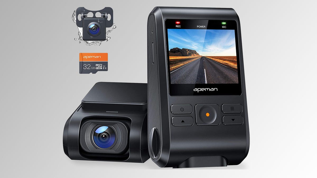 Get this cleverly designed dual front and rear dash cam with
