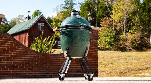 Large Big Green Egg in the driveway