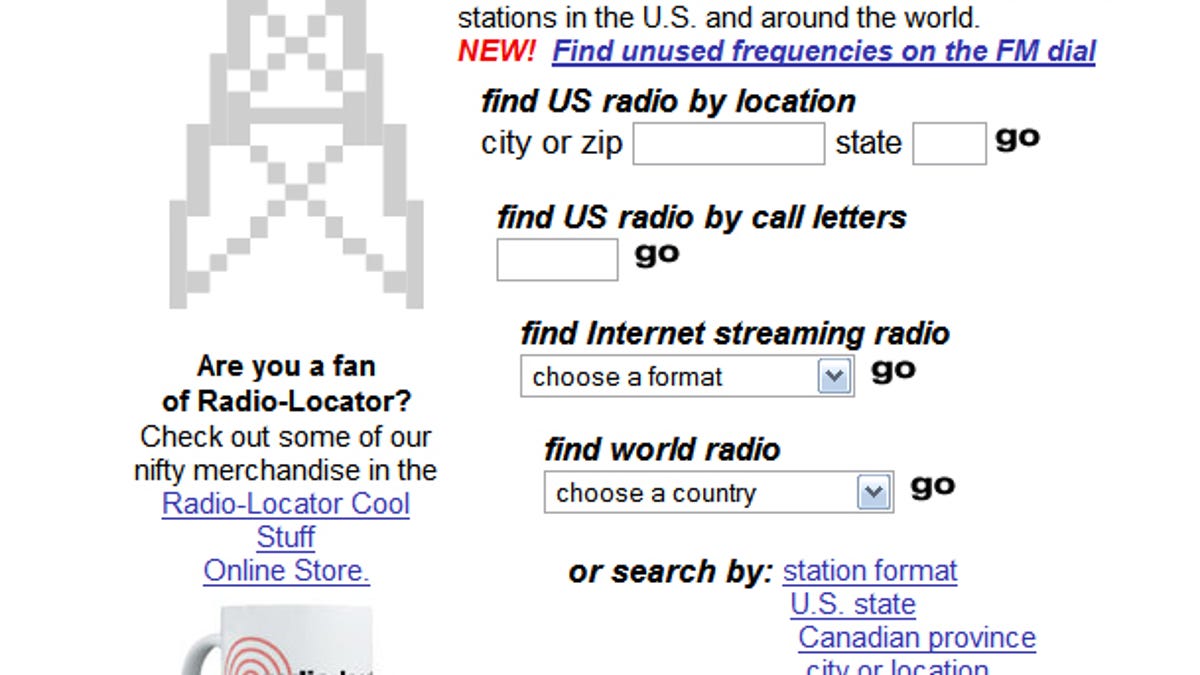 Radio-Locator home page