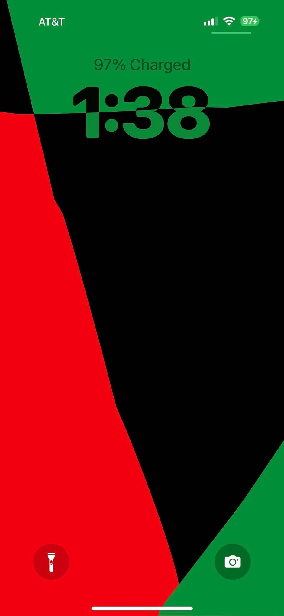A green, black and red wallpaper
