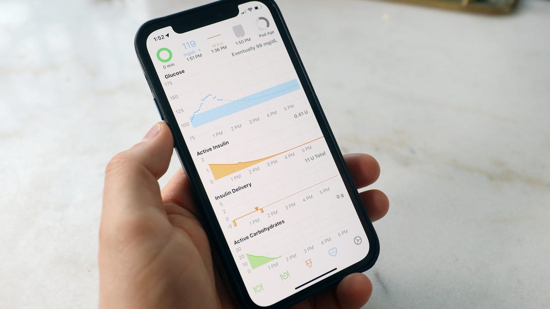 The Loop app dashboard with pump and blood sugar data