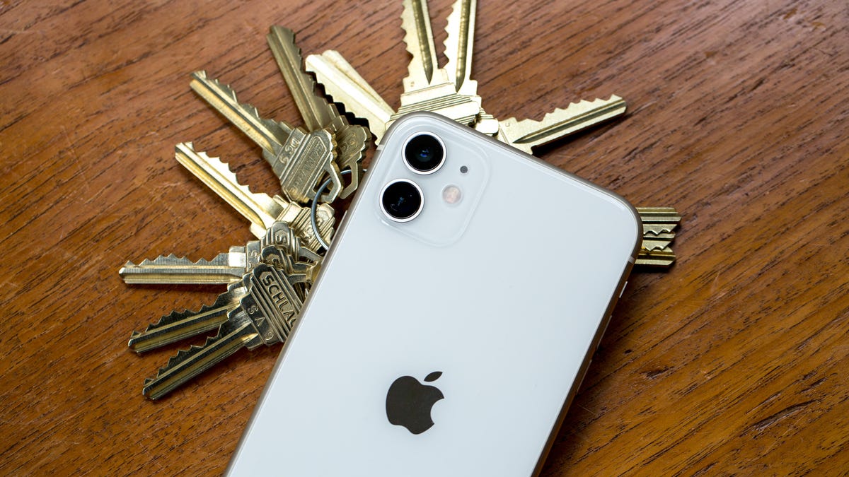Apple iPhone with keys