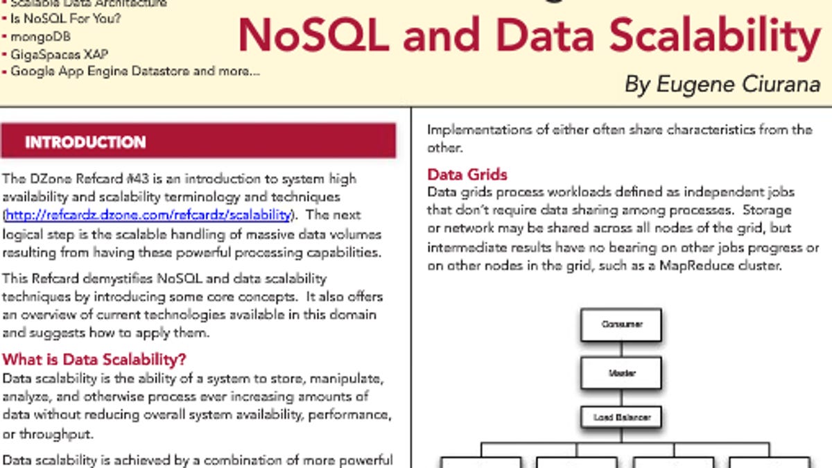 Free NoSQL and data scalability cheat sheet