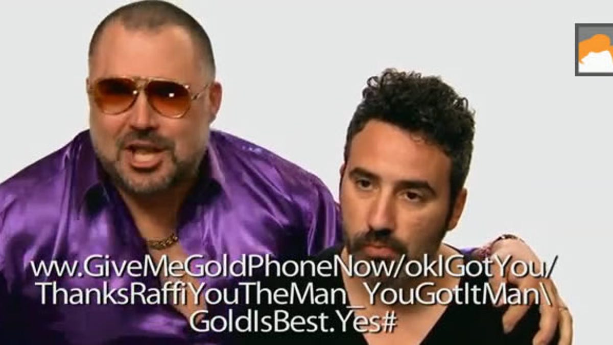 Raffi promises you a deal on a gold iPhone through a somewhat convoluted URL.