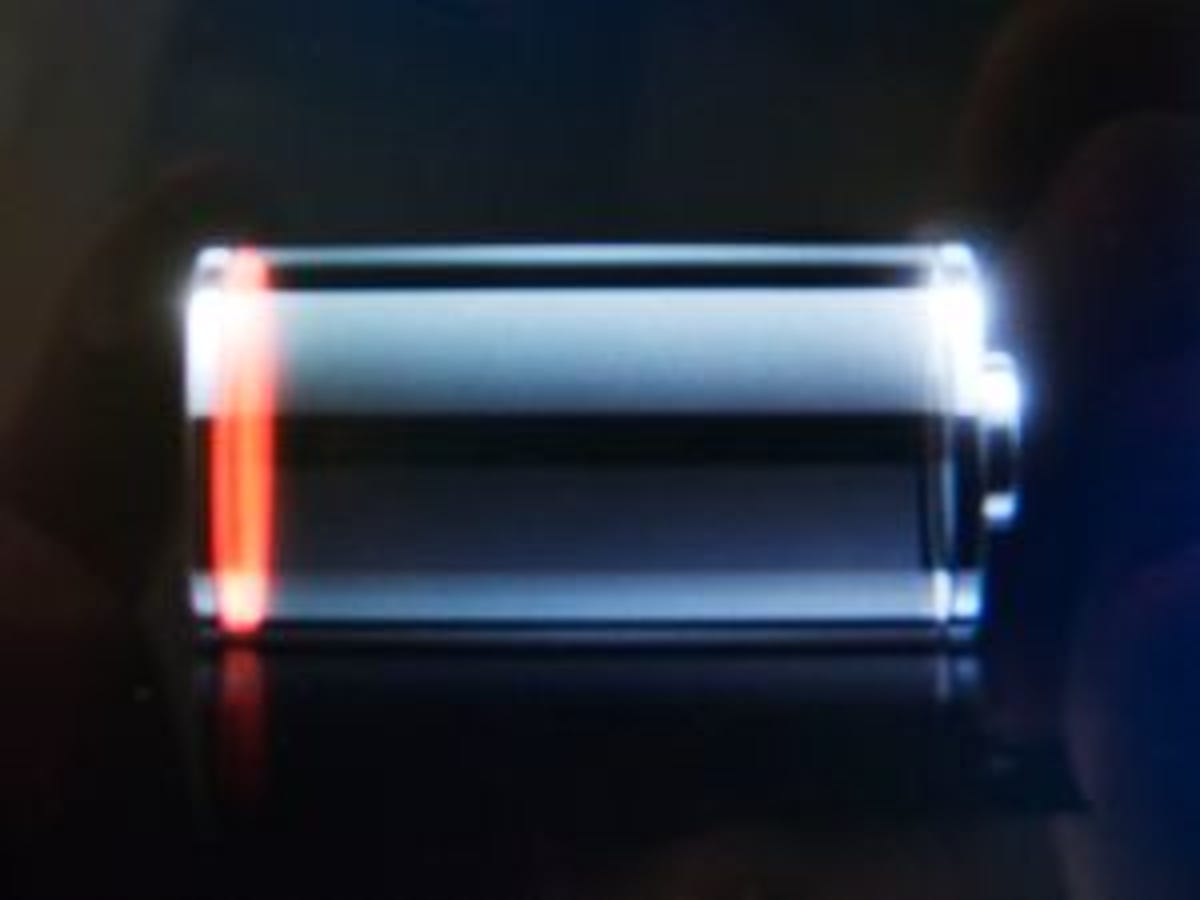 The iPhone's low-battery indicator.
