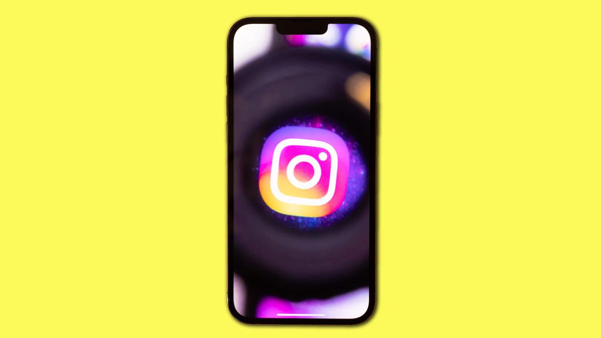 Instagram logo seen on a mobile phone