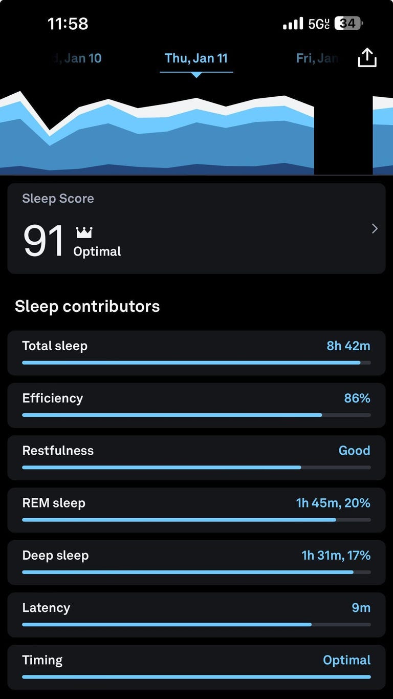 Update your sleep score data from the Oura Ring app
