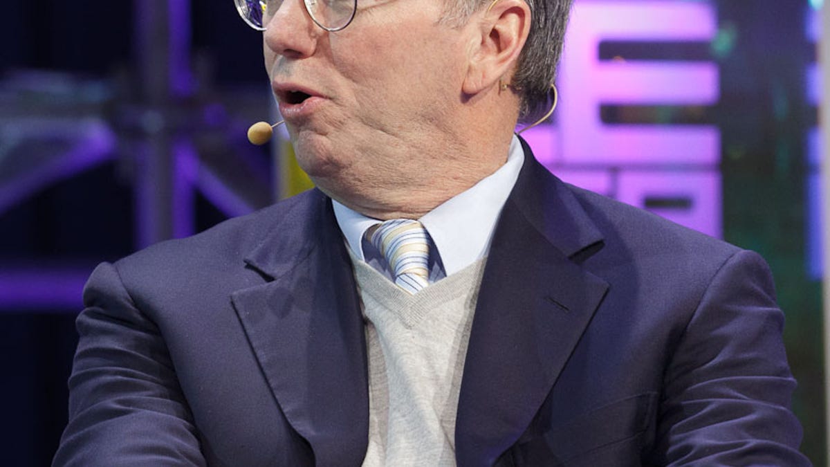 Google Executive Chairman Eric Schmidt speaking at the LeWeb conference.