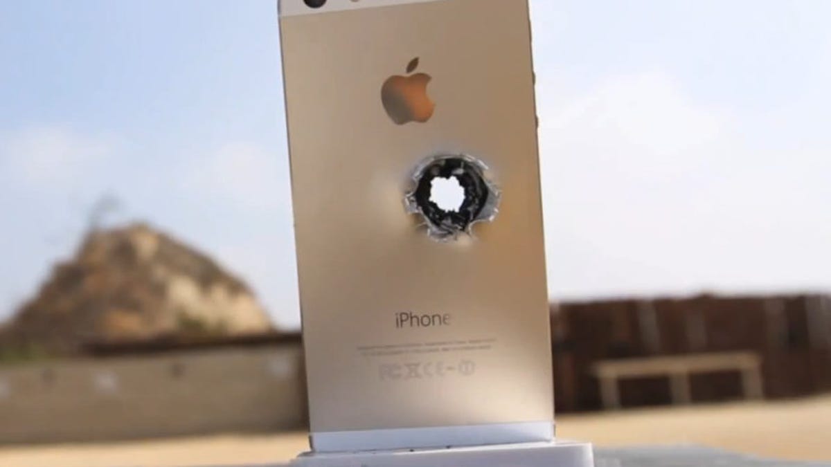 iPhone 5S with a bullet wound
