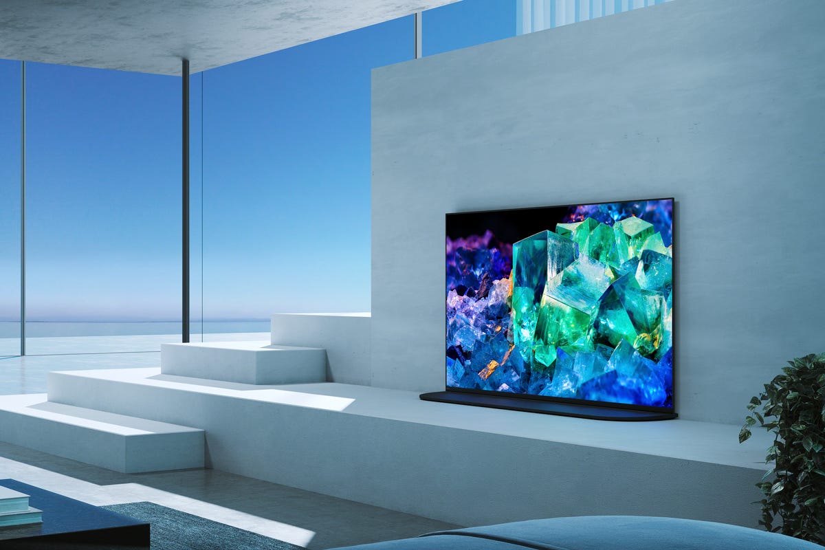 Sony AK95-series QD-OLED TV in an expensive-looking setting