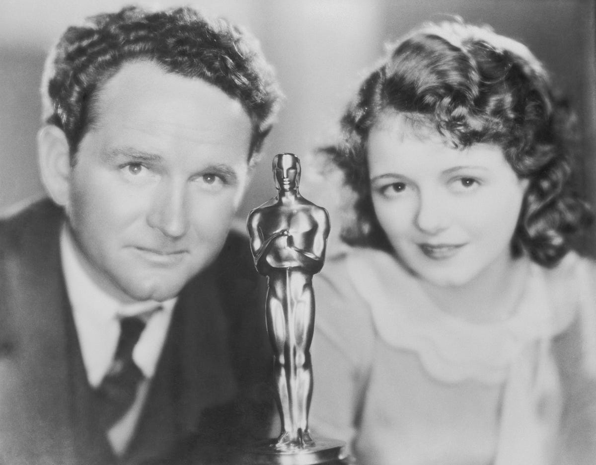 Janet Gaynor and Frank Borzage with Academy Award