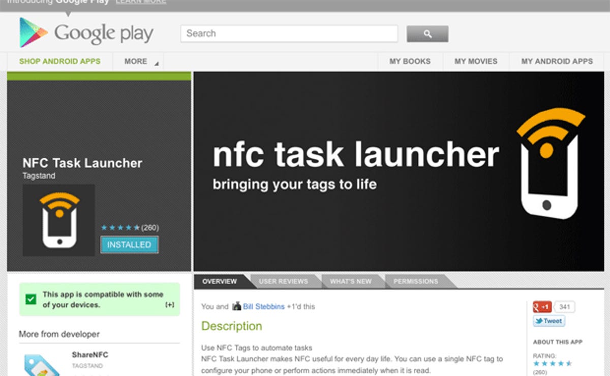 Android NFC guide task launcher