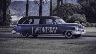 This 'Wednesday' Themed Hearse Is Available to Rent on Turo for $13