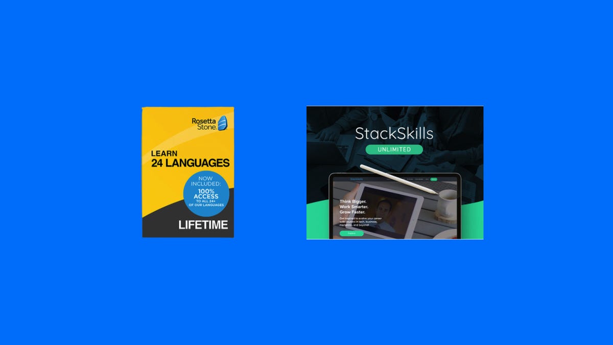StackSkills and Rosetta Stone logos