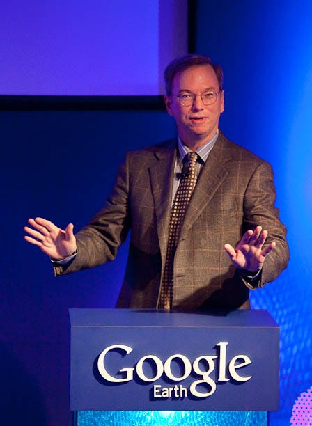 Google CEO Eric Schmidt introduces Google Earth 5.0.