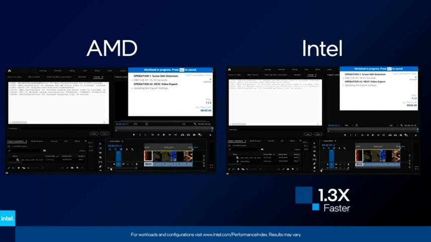 Watch Intel compare its processor against AMD: Import and export video comparison