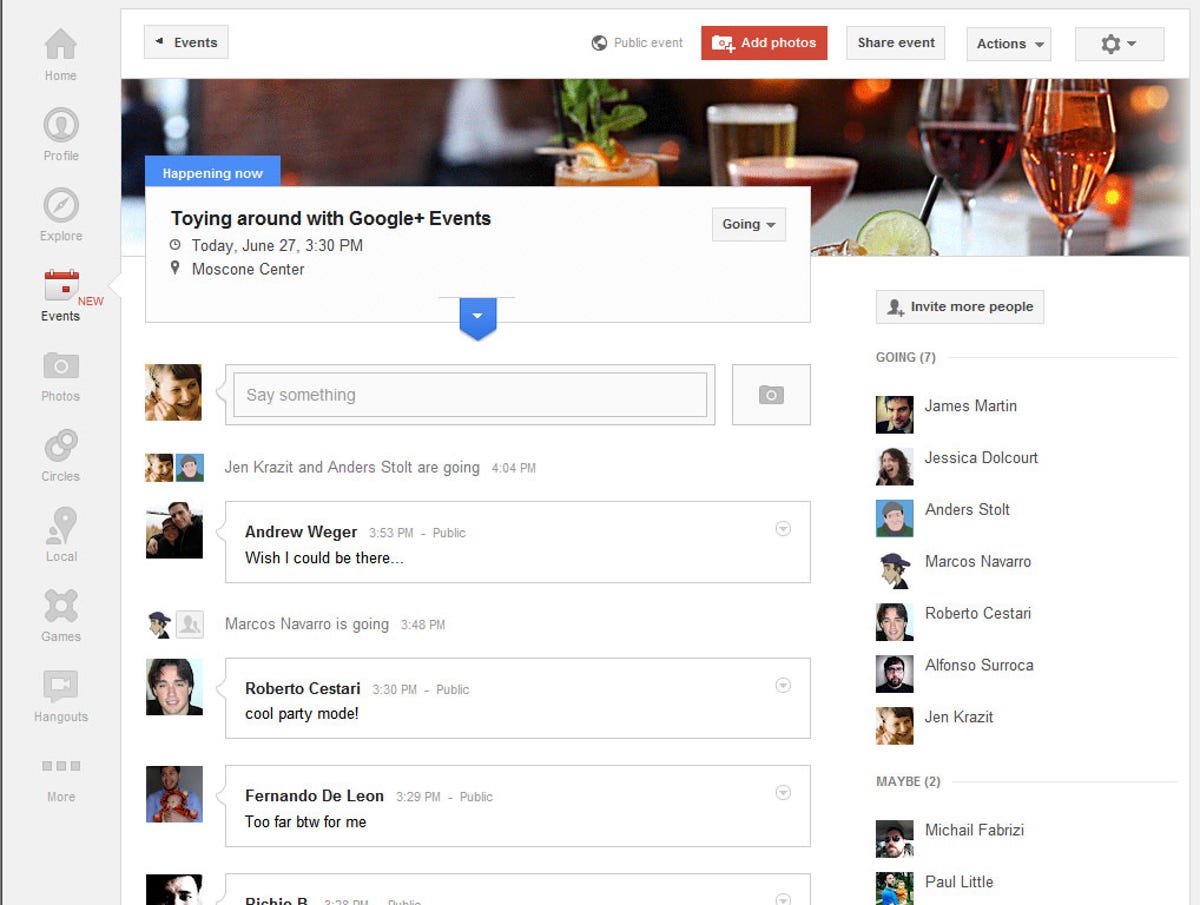 How to invite other people to Google Events.
