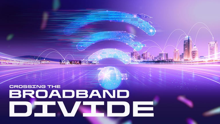 A graphic for CNET's Crossing the Broadband Divide package