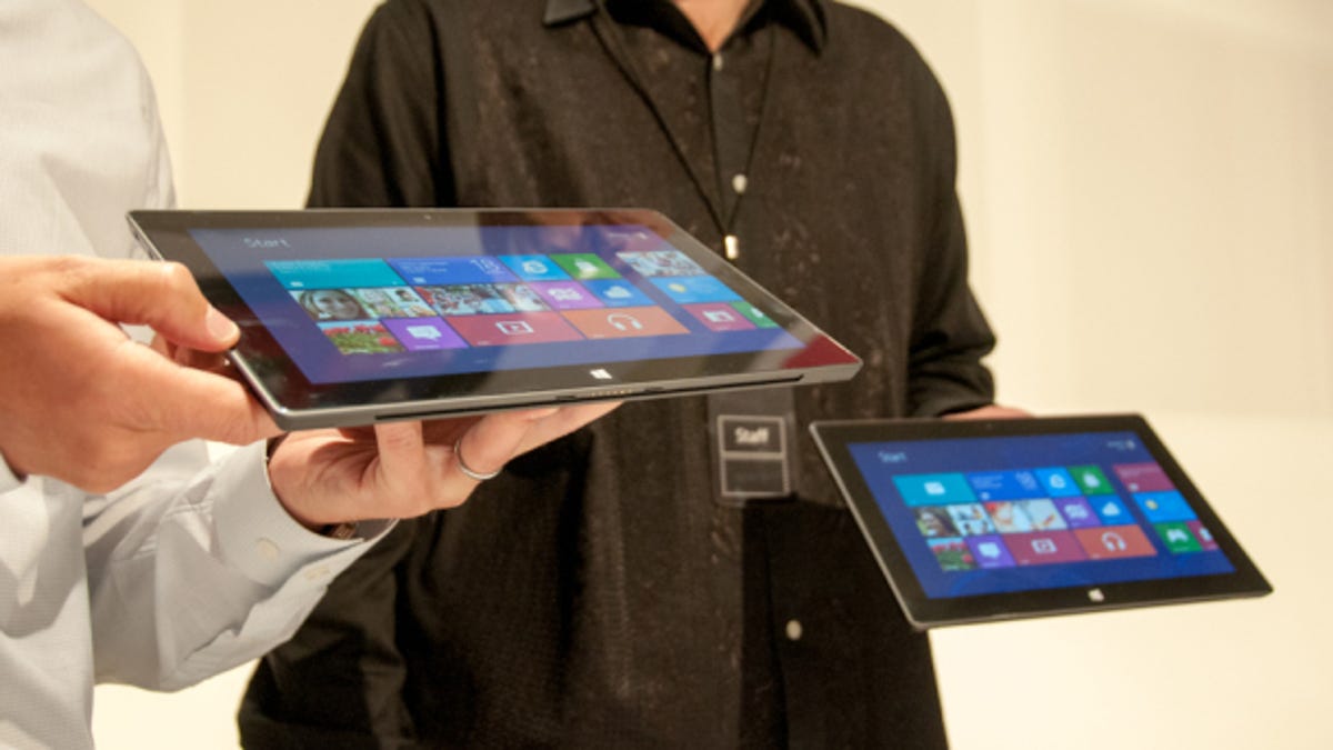 The 10.6-inch Microsoft Surface RT tablet