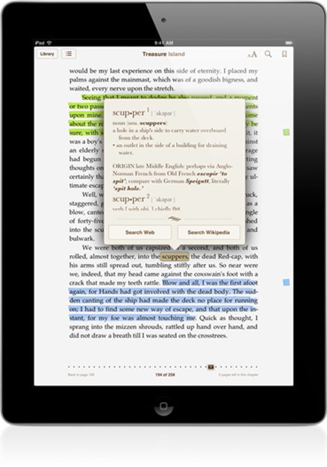 iBooks on the iPad.