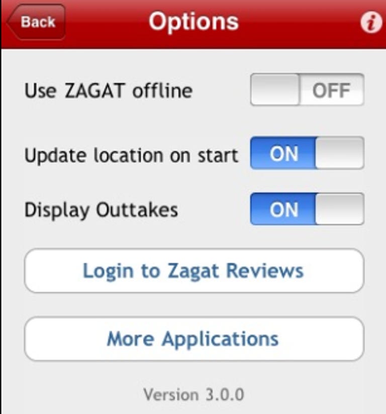 Zagat 3.0 for iPhone