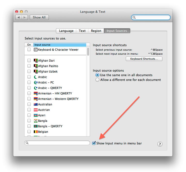 Input sources menu toggle in OS X