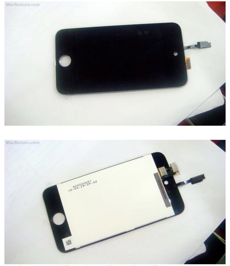 An iPhone parts supplier sent these images, purportedly of the new iPod Touch, to MacRumors.