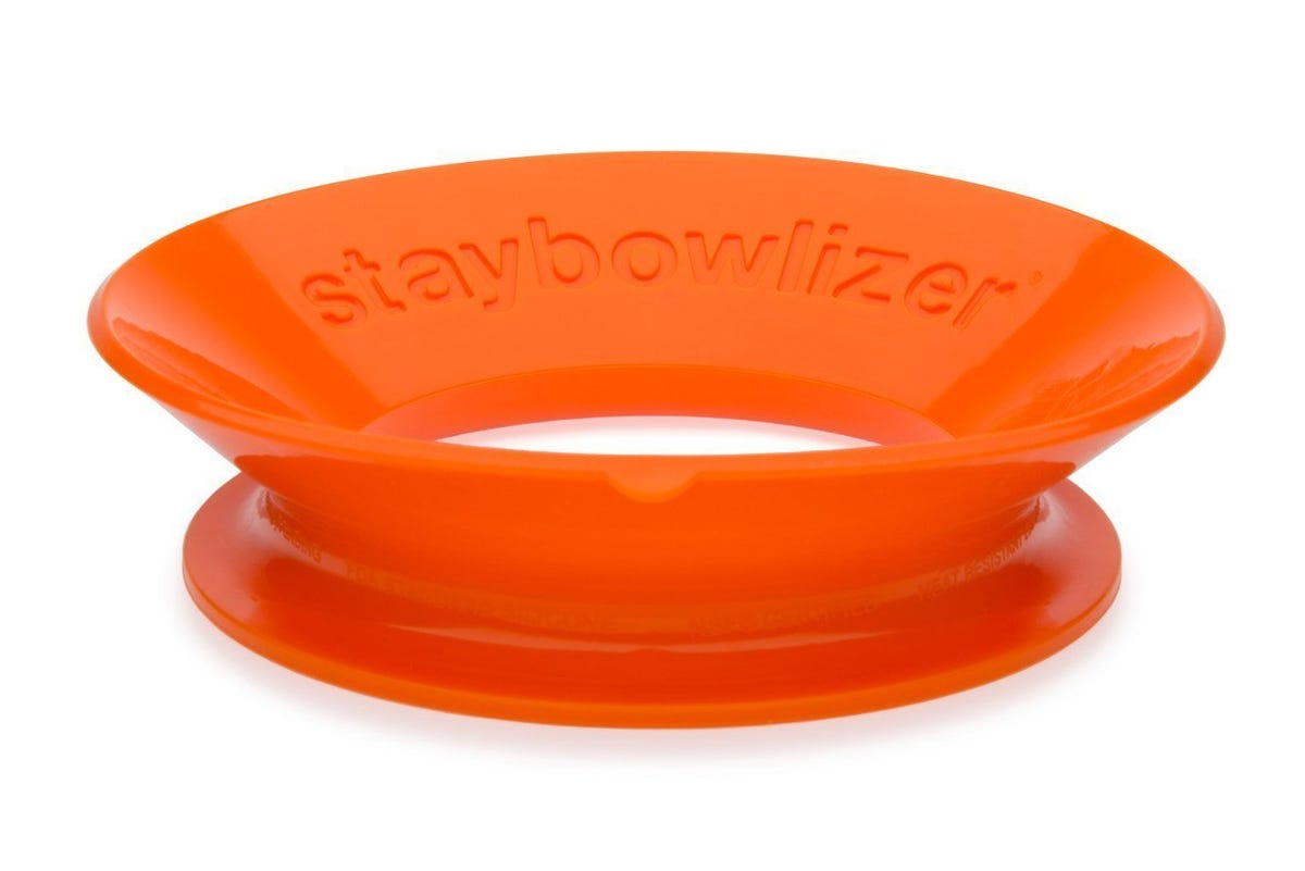 The Staybowlizer adds a splash of color (available in more than just orange) in the kitchen and can be used for a variety of tasks.
