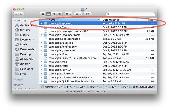 App Store cache in OS X