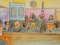Judge Lucy Koh, left, looks on as Samsung Attorney Charlie Verhoeven <a href="http://news.cnet.com/8301-13579_3-57488359-37/mac-designer-samsung-phone-fooled-me/">cross-examines Susan Kare</a>, designer of the original Macintosh icons.