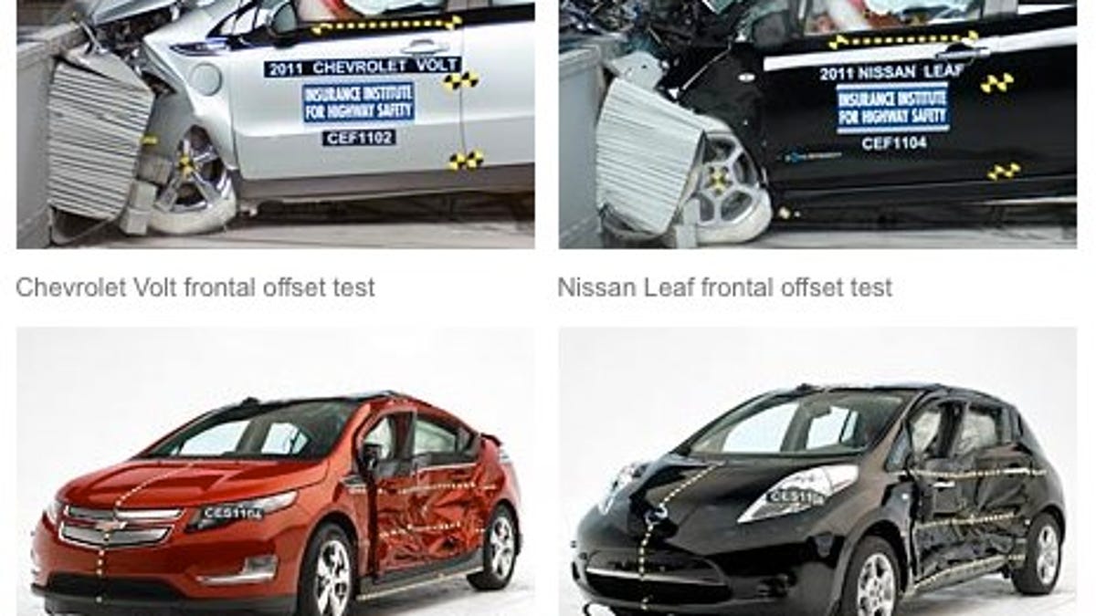 How the Chevrolet Volt and Nissan Leaf fared in their crash tests.