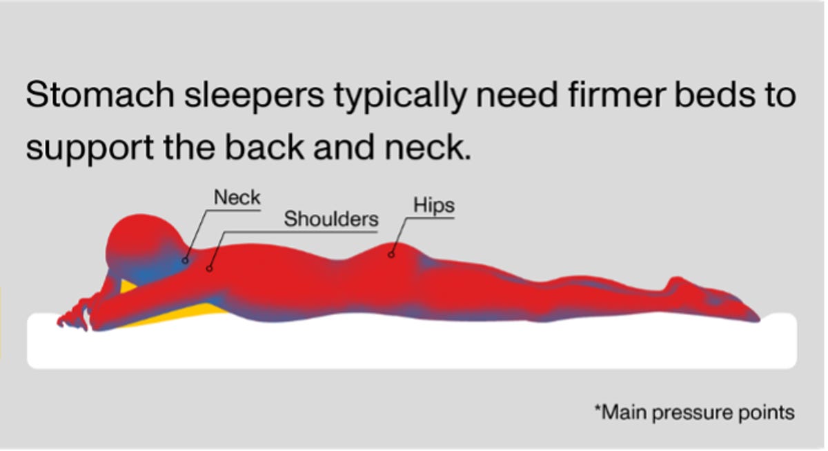 A graphic showing pressure points on the body for the Nectar Premier mattress