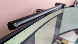 A thin light bar on top of a monitor