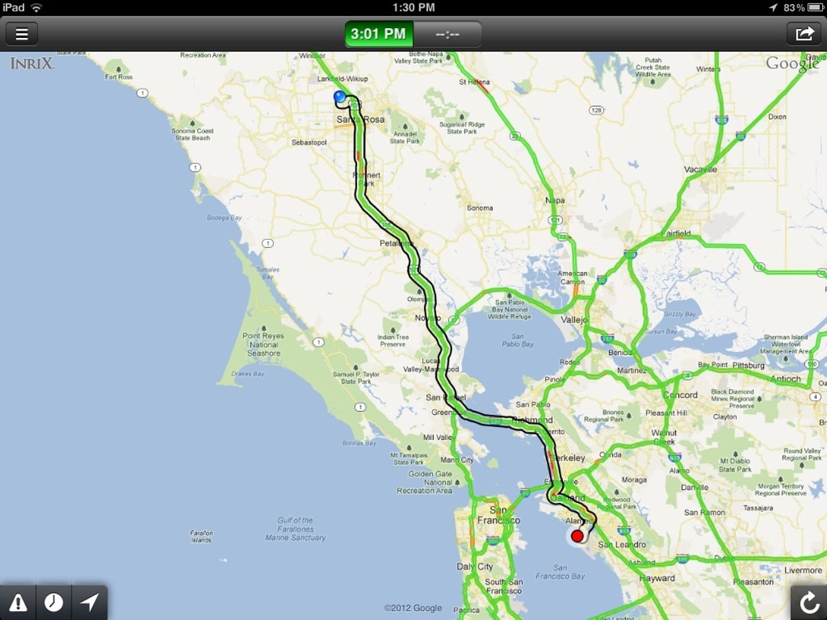 Inrix real-time traffic map